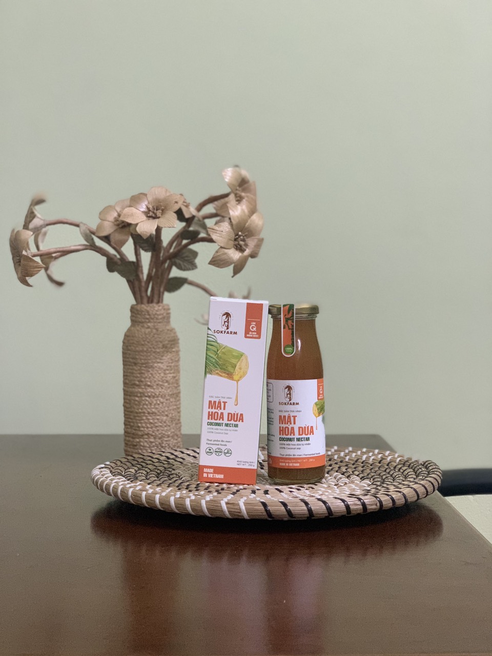 Mật Hoa Dừa Nguyên Chất SokFarm, Làm Gia Vị Nấu Ăn, Pha Chế, Dùng Được Cho Người Bệnh Tiểu Đường, Ăn Thuần Chay, Hũ 250g