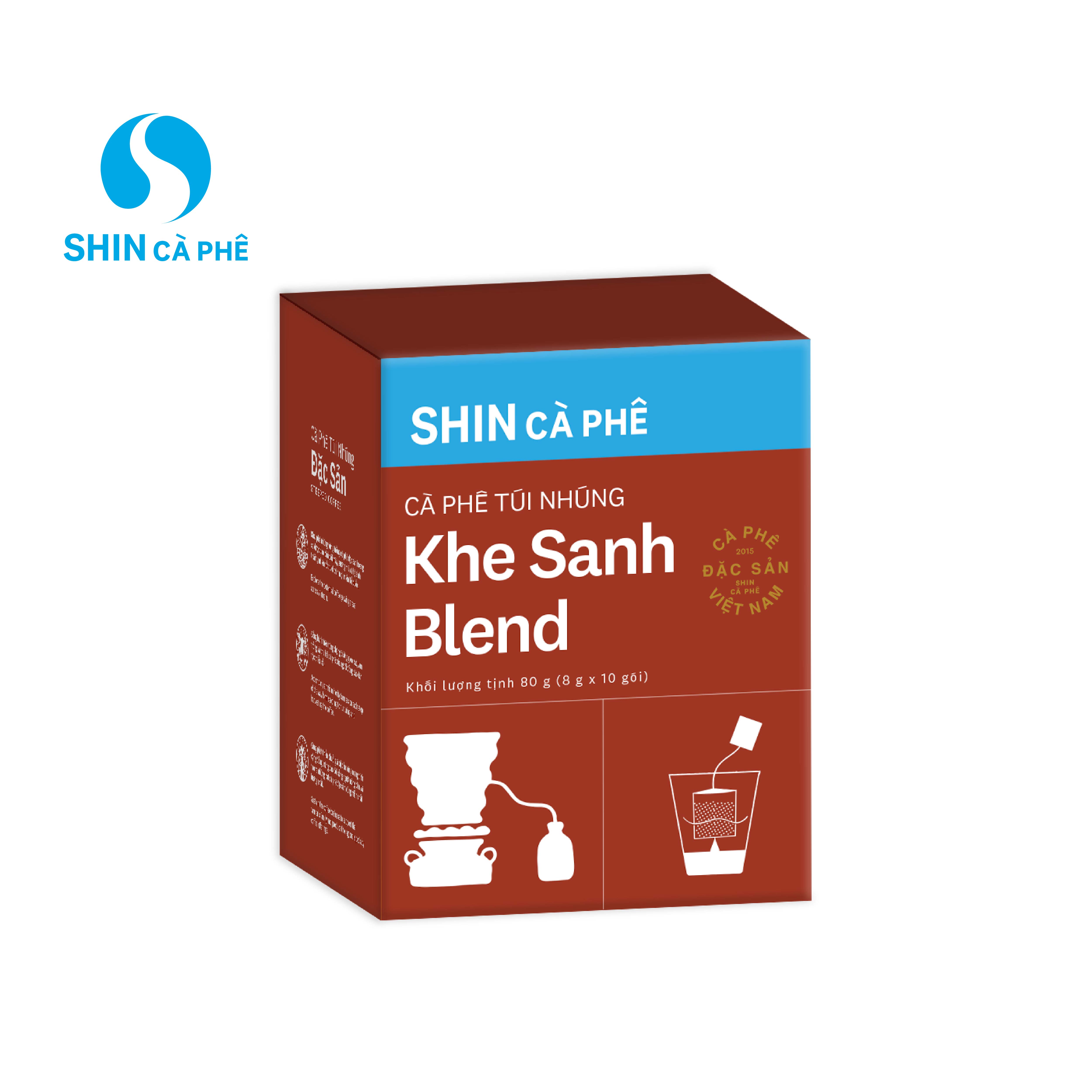 SHIN Cà Phê - Cà phê túi nhúng đặc sản Khe Sanh Blend hộp 10 gói