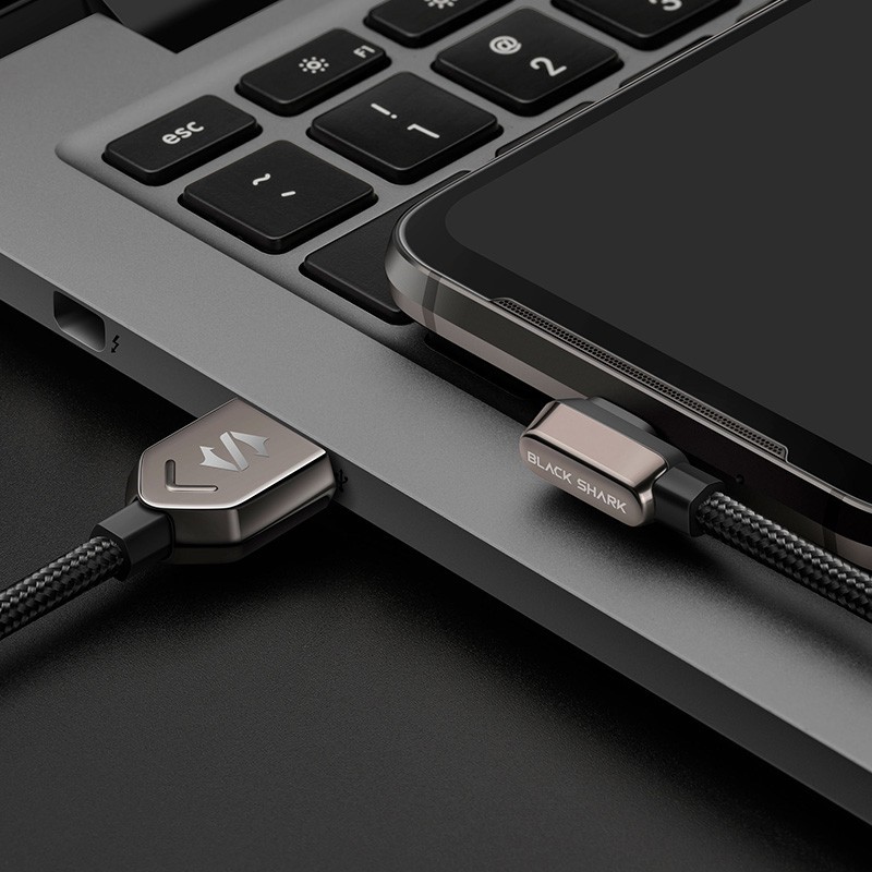 Cáp sạc nhanh truyền dữ liệu vuông góc USB-C Black Shark - HÀNG CHÍNH HÃNG