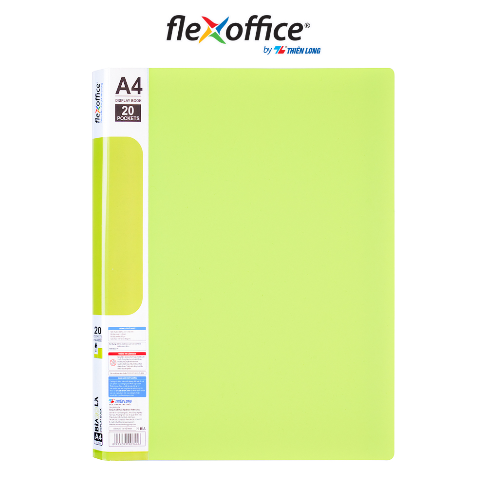 Bìa hồ sơ màu Pastel 20 lá nhựa PP Thiên Long Flexoffice FO-DB007/NĐ