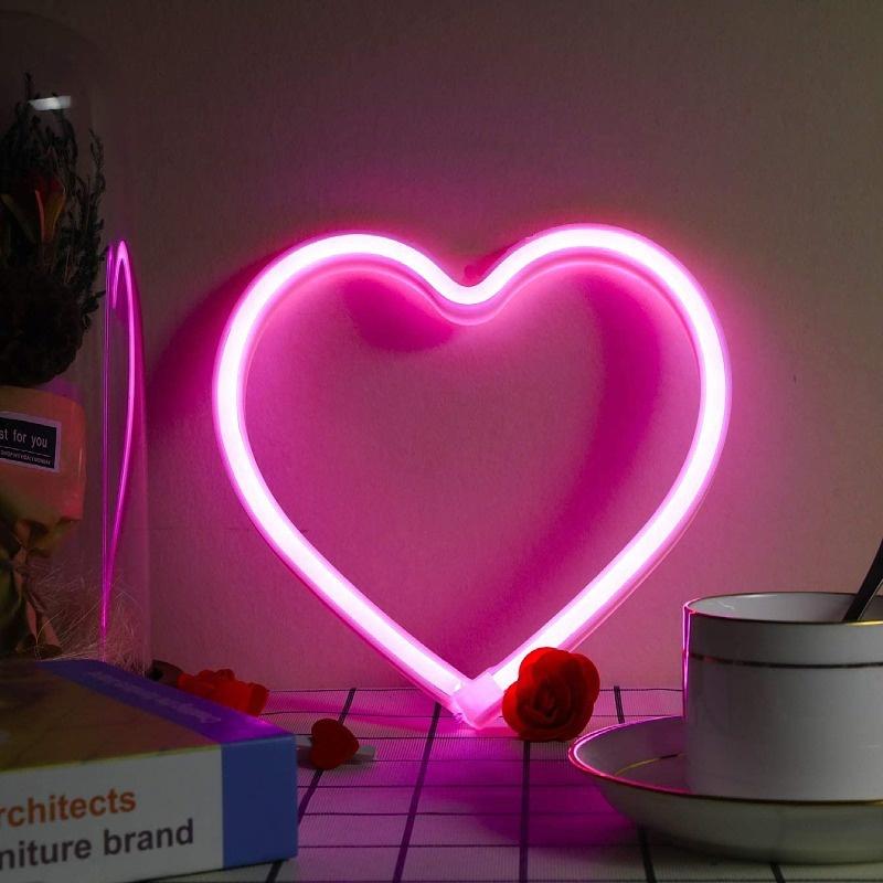 Đèn trang trí phòng ngủ NEON Trái tim- Decor trang trí - Đèn Led - Dạng chữ và nhiều hình dạng sinh động