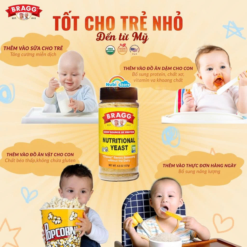 Men Dinh Dưỡng Vị Phô Mai Thuần Chay 127g - Giàu Vitamin B12, Protein, Ăn Eatclean Keto Vegan, Người Ăn Chay, Bé Ăn Dặm