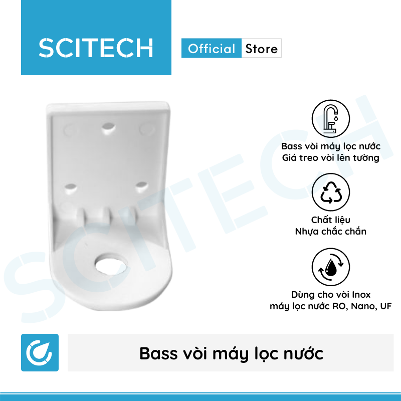 Bass vòi, giá treo vòi nước bằng nhựa dùng trong máy lọc nước (Tặng kèm ốc vít và tắc kê bắt tường) - Hàng chính hãng