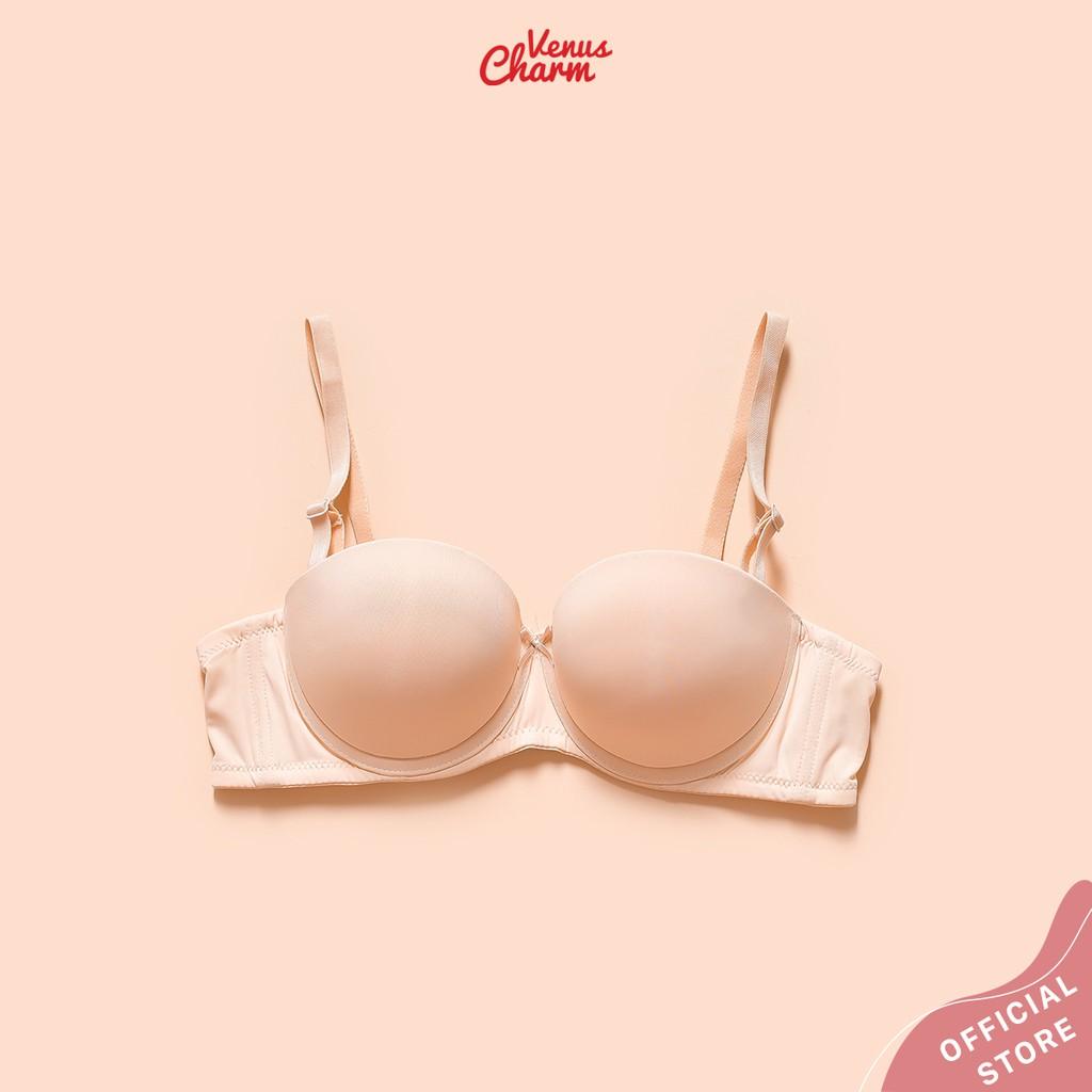 Áo lót cúp ngực Venus Charm quả ngang có gọng nâng đẩy ngực tự nhiên 8057 trơn