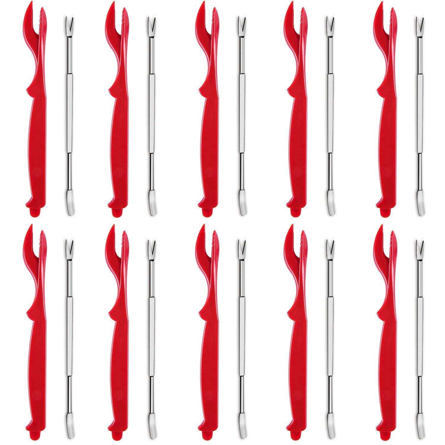 Bộ dụng cụ hải sản 20 phần với 10 người gọt vỏ tôm hùm và 10 dĩa, bánh quy hải sản cho tôm hùm, cua, quyền nuôi con, tôm, tôm, dao vỏ