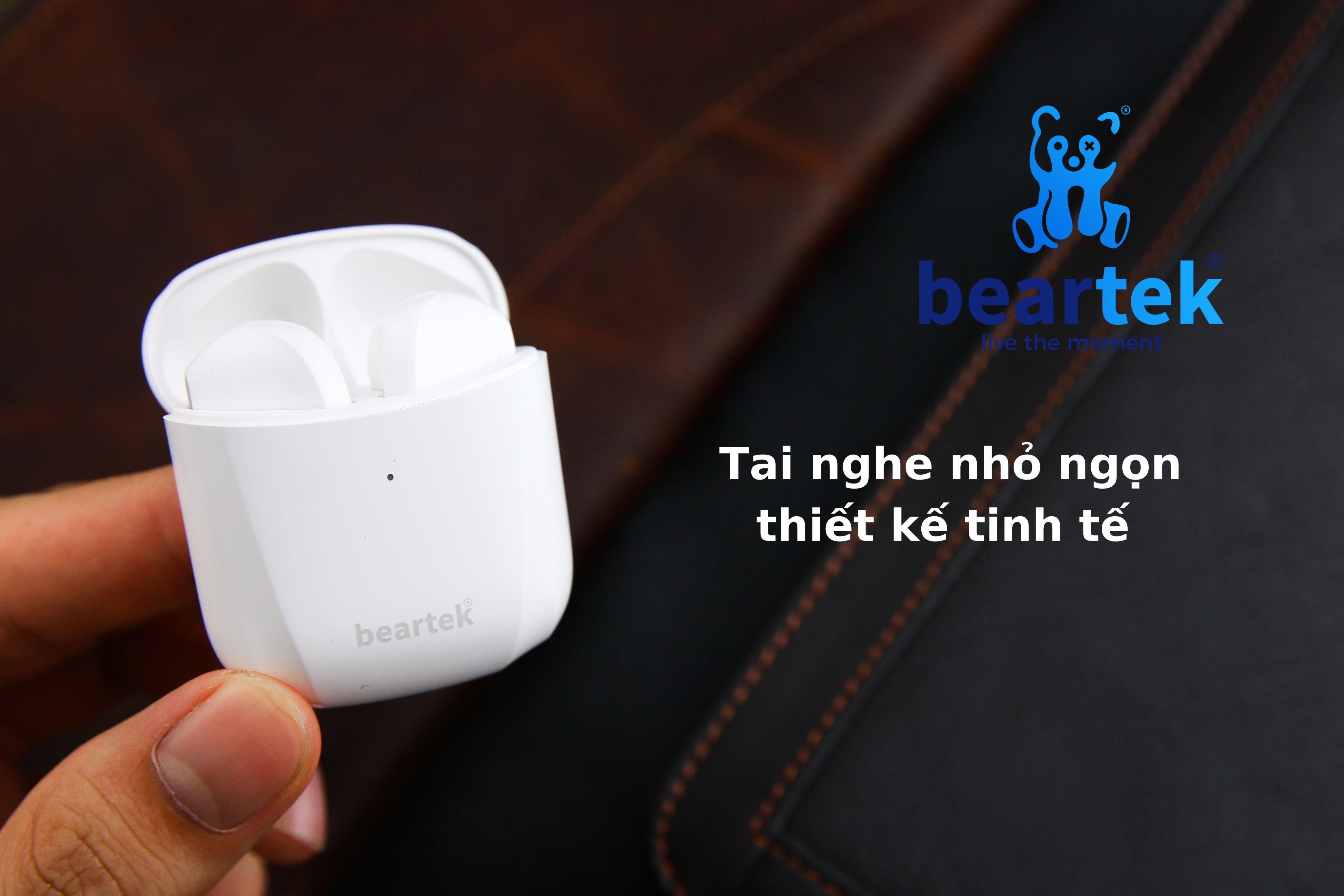 Tai nghe Bluetooth Beartek Bearpods B68 True Wireless có định vị, đổi tên, chạm cảm ứng- Hàng chính hãng