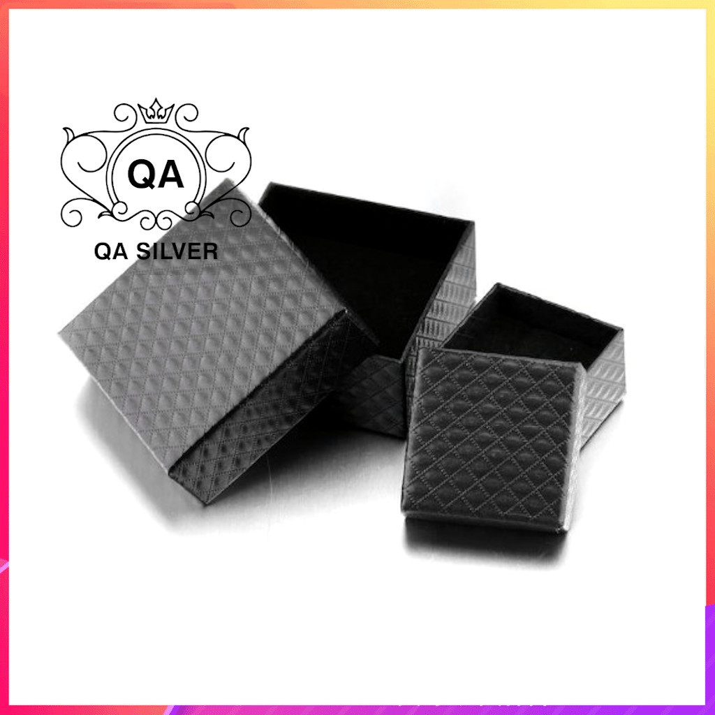 Hộp đựng trang sức mini quà tặng sinh nhật giấy kraft lõi phủ nhung Kraft Boxes QA SILVER AC200501