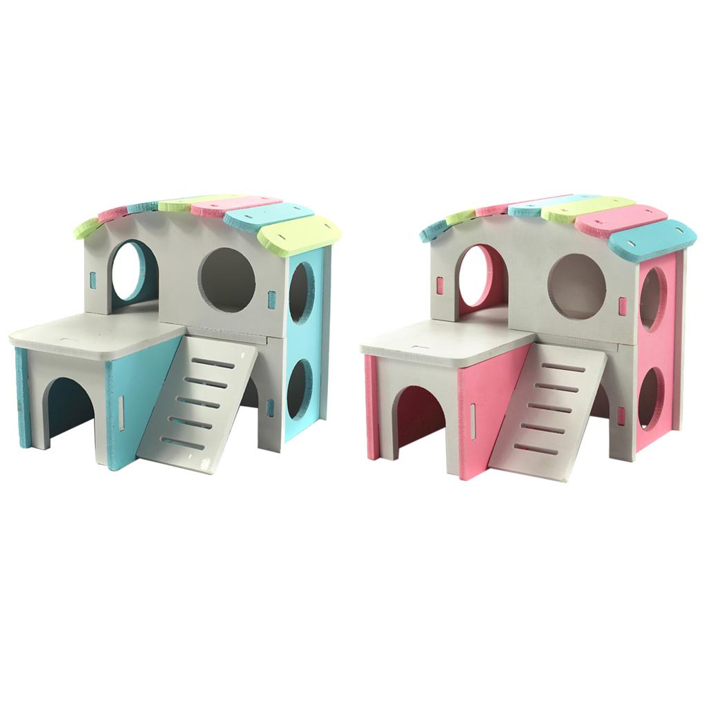 Hamster Hedgehog Mouse Guinea Pig Bed House Cage Ladder Exercise Toy Pink