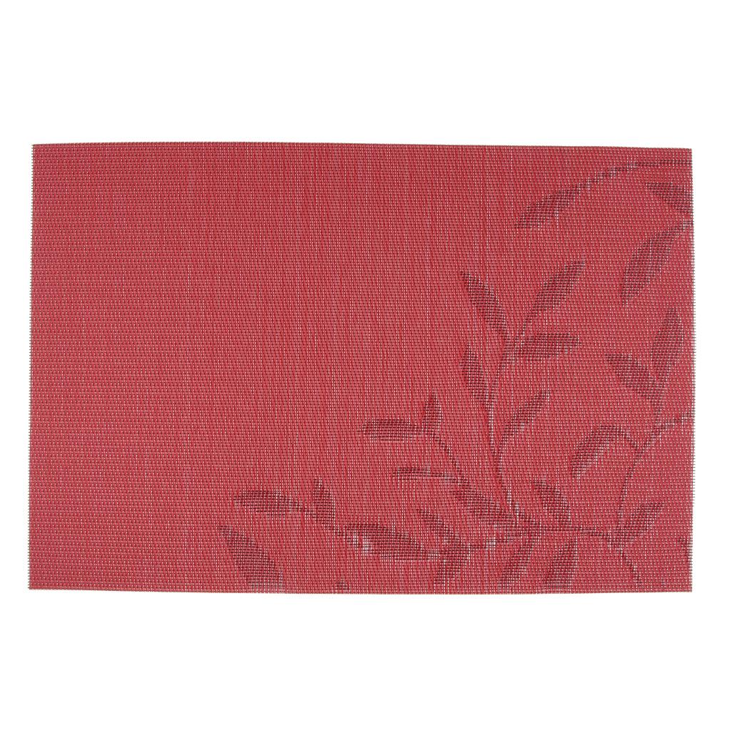 4pcs Rectangle PVC Place Mat Table Pad Dishware Coasters Dining Room Red