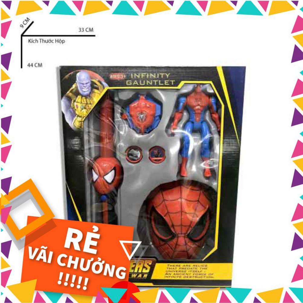 Mặt nạ siêu nhân nhện siêu anh hùng Spider Man + Đồng hồ + Áo choàng spider man wc05-19