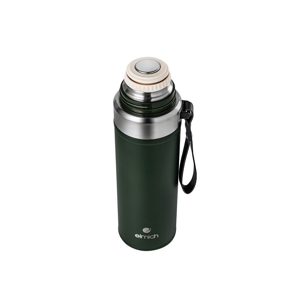 Bình giữ nhiệt inox 316 Elmich EL8311 800ml, Hàng chính hãng, thiết kế 2 nắp, miệng bình rộng, giữ nóng lạnh - JoyMall