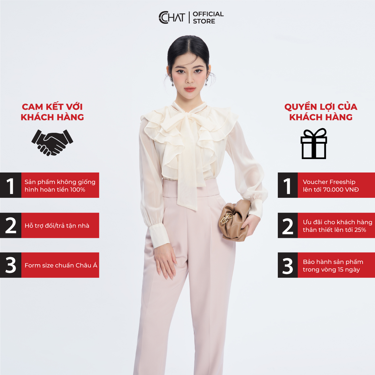 Áo Sơ Mi Nữ  Trơn Vai Bèo Buộc Nơ Chất Liệu Voan Cao Cấp 13FDV2005ST