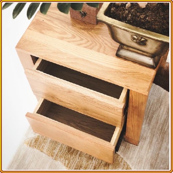 Tủ 2 ngăn kéo Tundo màu gỗ tự nhiên