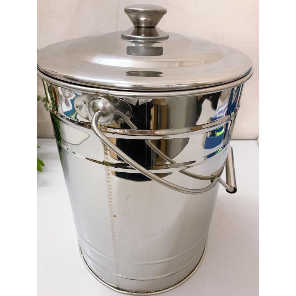 Bình đựng nước sữa, nước, thực phẩm inox 304 10 lít,15 lít, 20lít ko vòi ,Xô inox có nắp đậy
