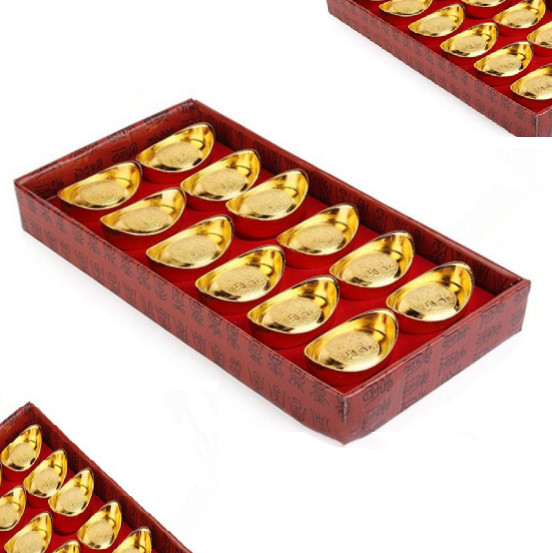 Thỏi vàng hộp 12 nén đặc CÓ CHỮ chiêu lộc