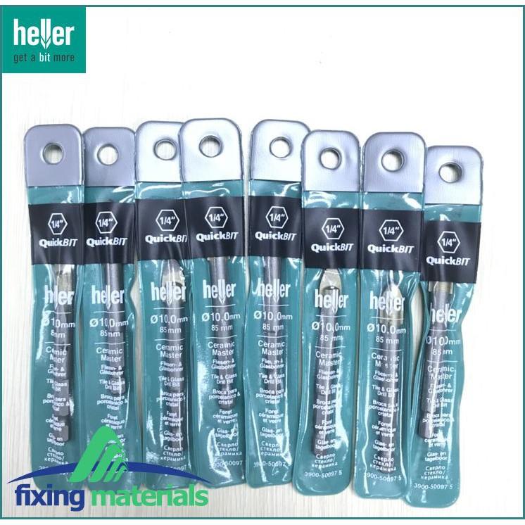 HELLER Mũi khoan gạch men, kính chuôi lục giác ngắn