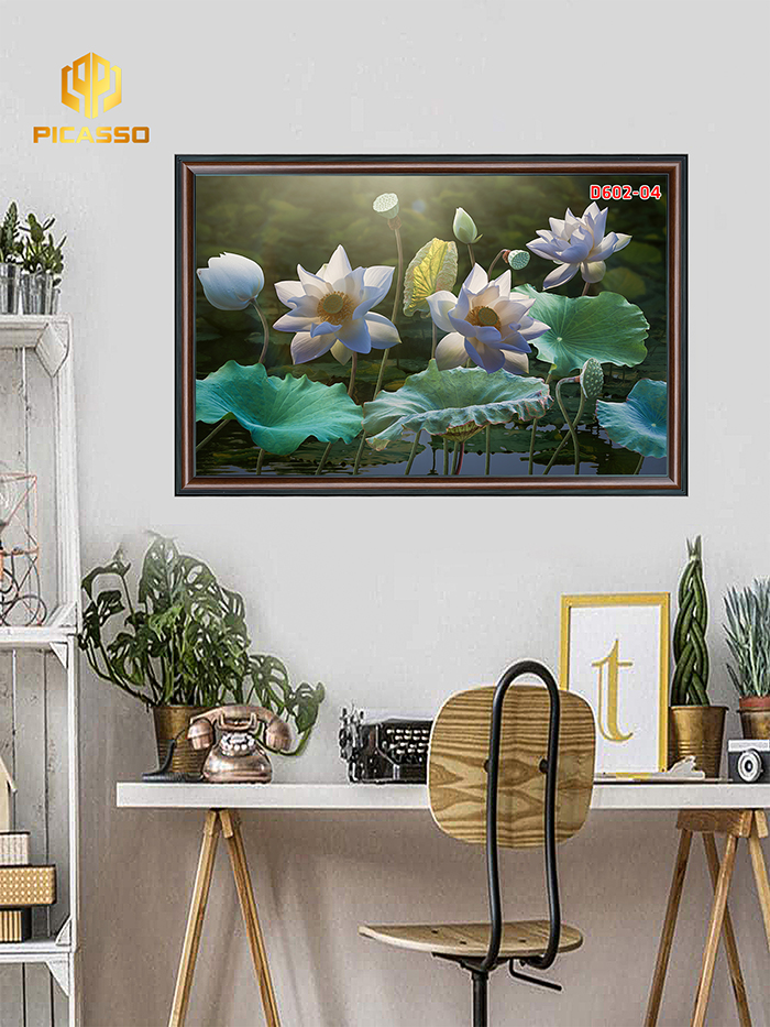 Tranh kính Hoa ngọc D602 02