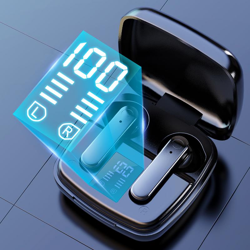 Tai Nghe Không Dây Đèn LED Hiển Thị Pin Thông Minh Bluetooth Stereo Vòm Bass Cao Cấp Gọi Tai Nghe Nhét Tai Không Dây