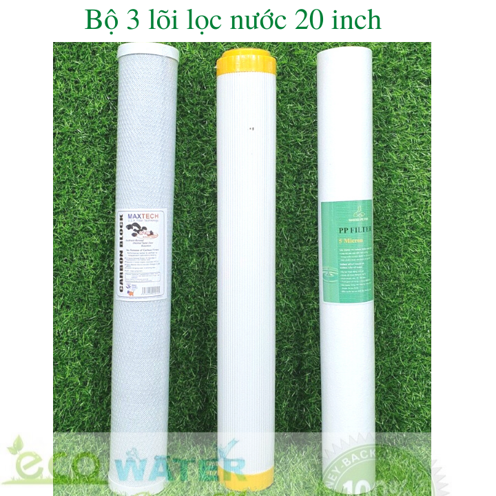 [Khử đá vôi] Bộ lõi lọc nước 1 2 3 cốc 20 inch - Econc020