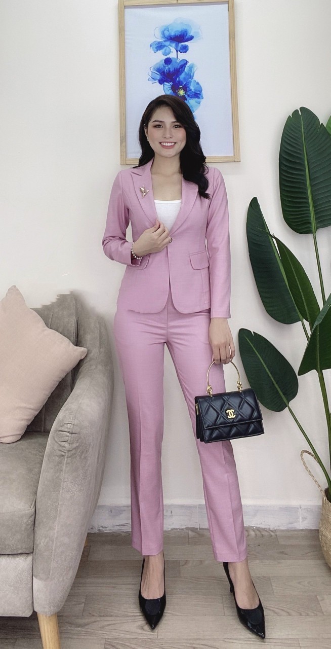Set Nguyên Bộ Vest quần dài Thời Trang Công Sở Nữ