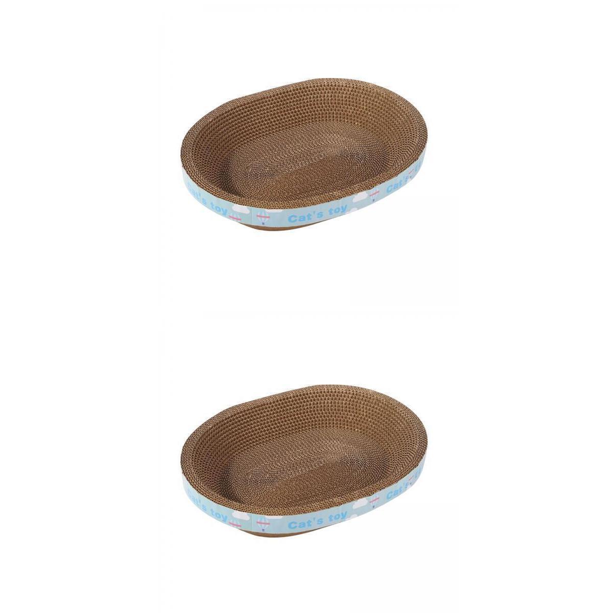2 Cat Scratcher Cardboard Lounge Bed Corrugated Scratch Pad for Scratching