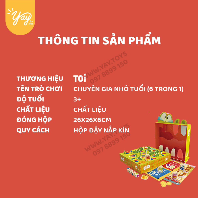 Bộ Board game 6 TRONG 1 Chuyên Gia Nhỏ Tuổi 3+ - TPZY197 - TOI