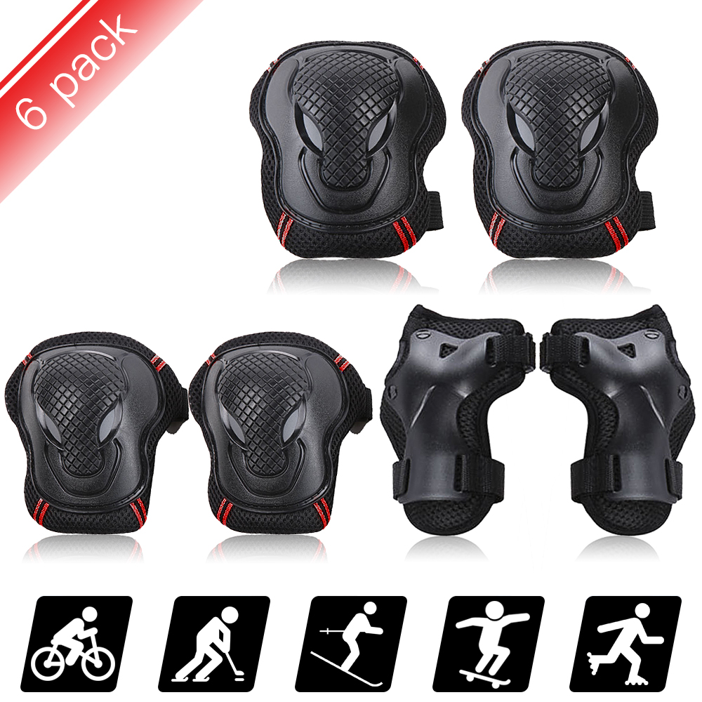 Bộ 6 Miếng Đệm Bảo Vệ Đầu Gối / Khuỷu Tay / Cổ Tay Cho Bé Khi Đi Xe Đạp / Trượt Ván