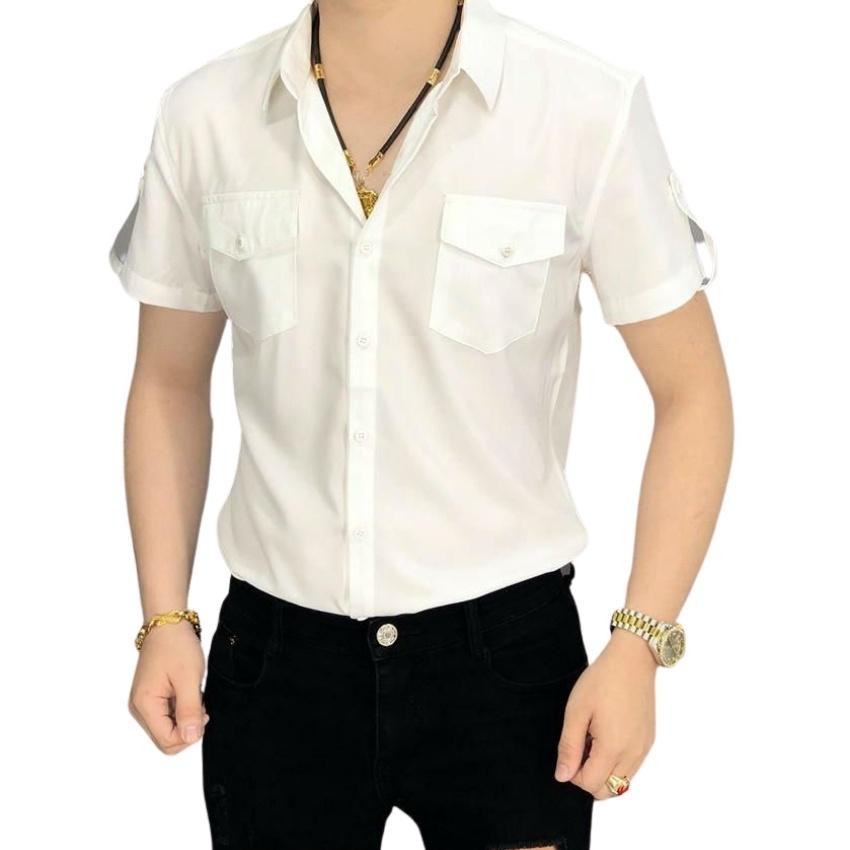Áo sơ mi nam ngắn tay túi hộp Poniva Mã 698 Thời trang EMEY LUXURY SHOP Chất áo sơ mi mềm