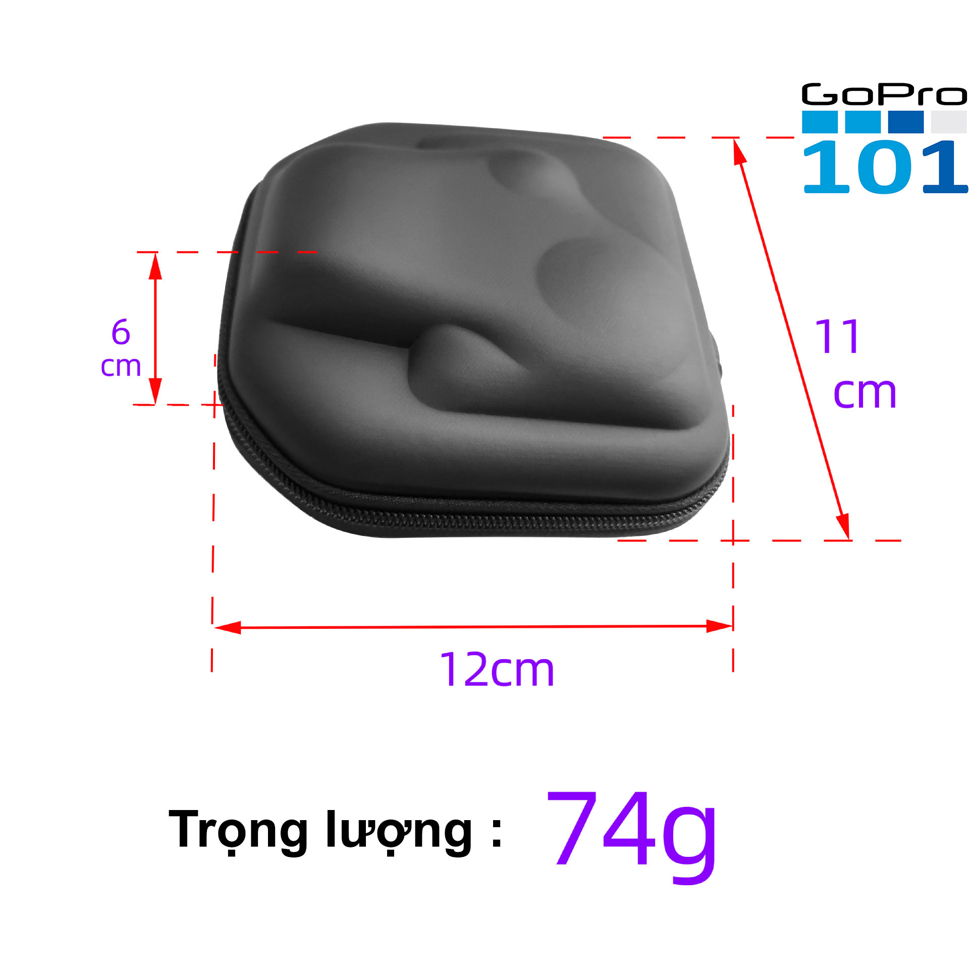 Hộp mini size Trung chống nước da láng cho gopro 5 6 7 8 9 10, Sjcam, Yi, Osmo Action - Gopro101