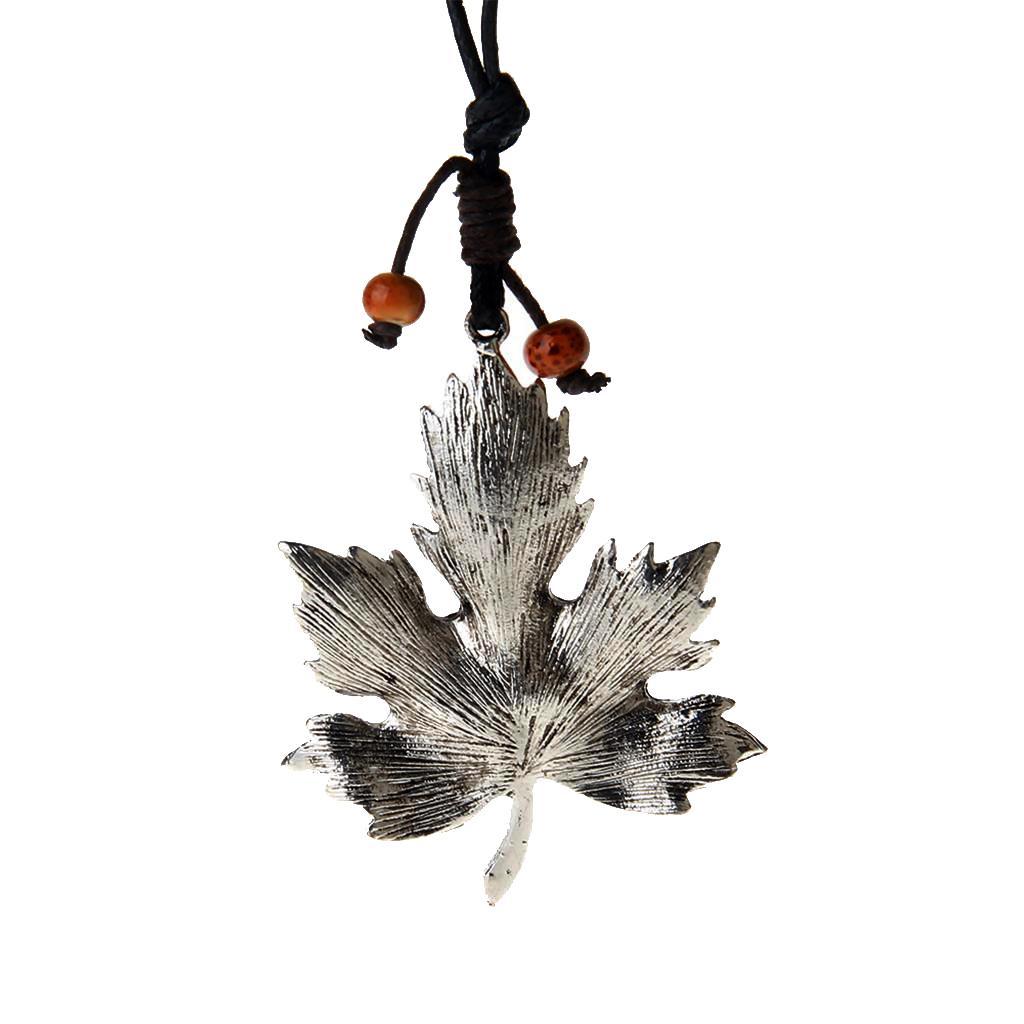 Black  Rope Long Sweater Chain Singer  Maple Leaf Pendant Jewelry
