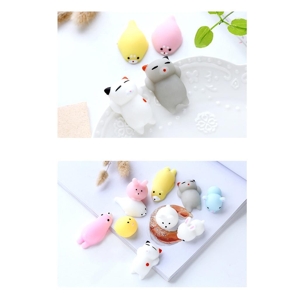2 Pack Squishy Soft Slow Rising Squishes TPR Stress Relief Small Tiger Toy