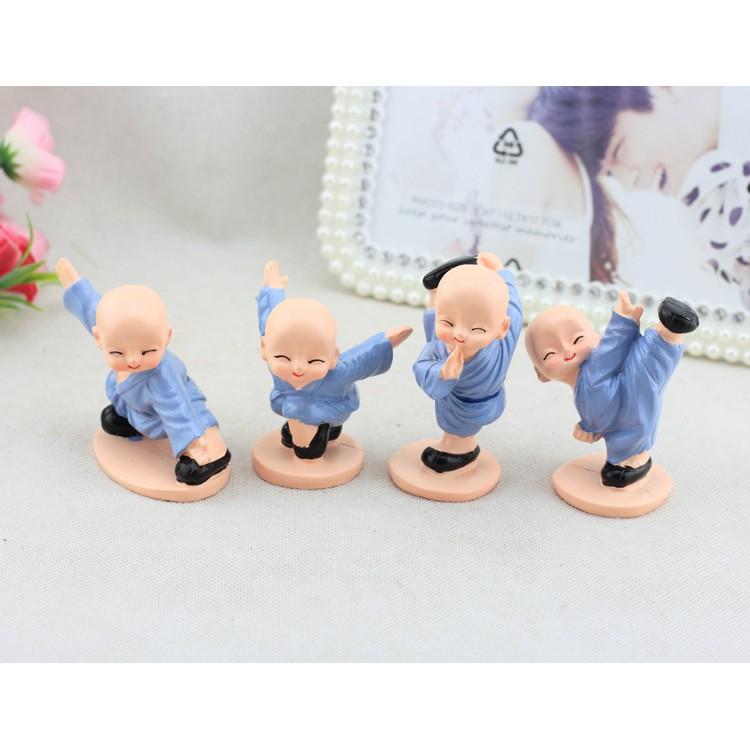 Bộ Tượng 4 Chú Tiểu Đánh Võ Trang Trí Nhà, Xe Hơi...