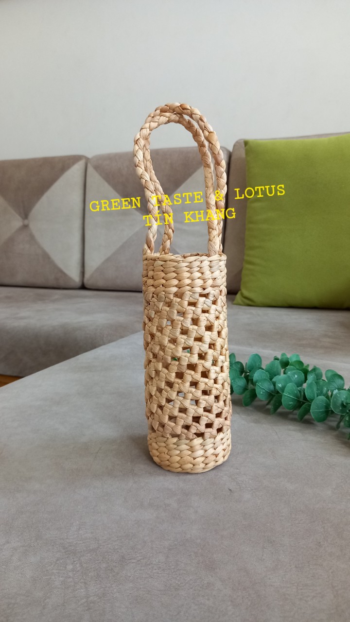 Túi Đựng Bình Nước, Bình Giữ Nhiệt được Đan Thủ Công Mỹ Nghệ Bền Đẹp, Tiện Ích, Túi Xách Lục Bình-TDBNLBLTK02-01