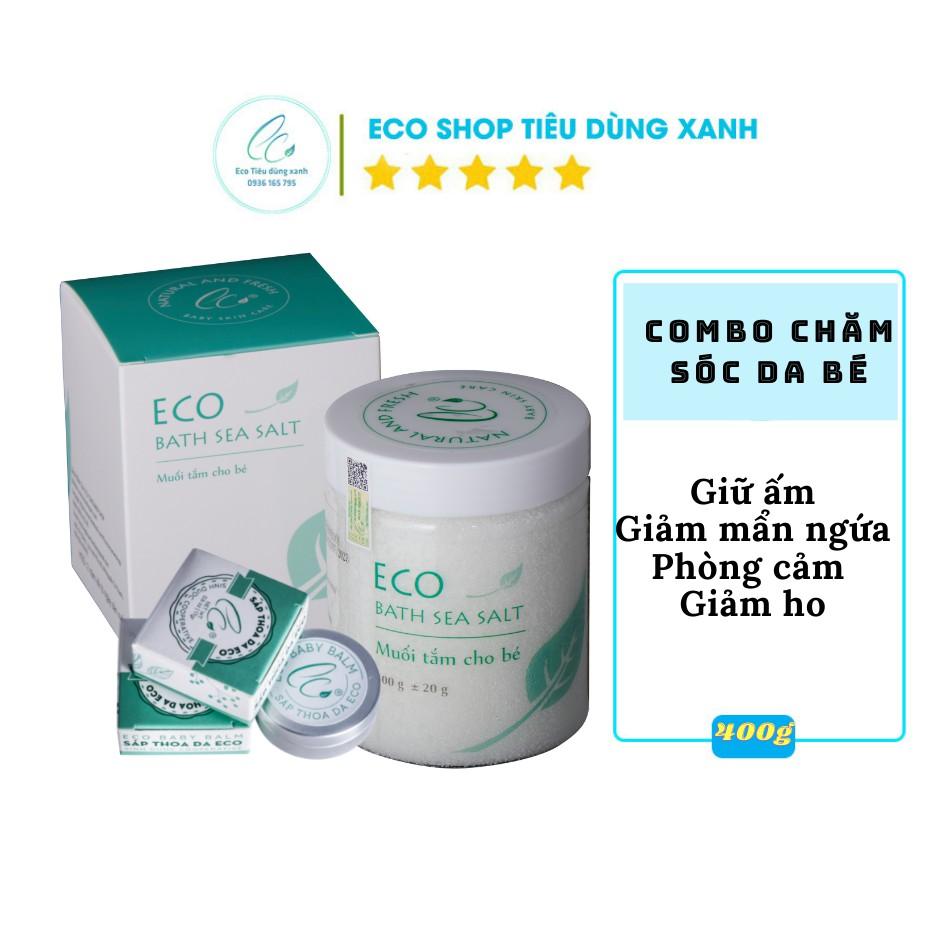 Muối tắm bé 400g + Sáp thoa da - Combo chăm sóc da bé siêu tiết kiệm-LÀM SẠCH DA, GIẢM MẨN NGỨA, RÔM SẢY, BỆNH VỀ DA