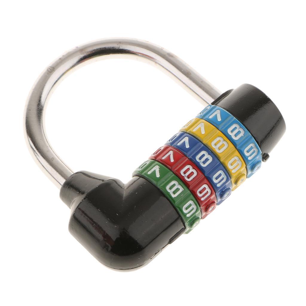 3X  Padlock 5 Dial Digit Code Combination Lock  Black