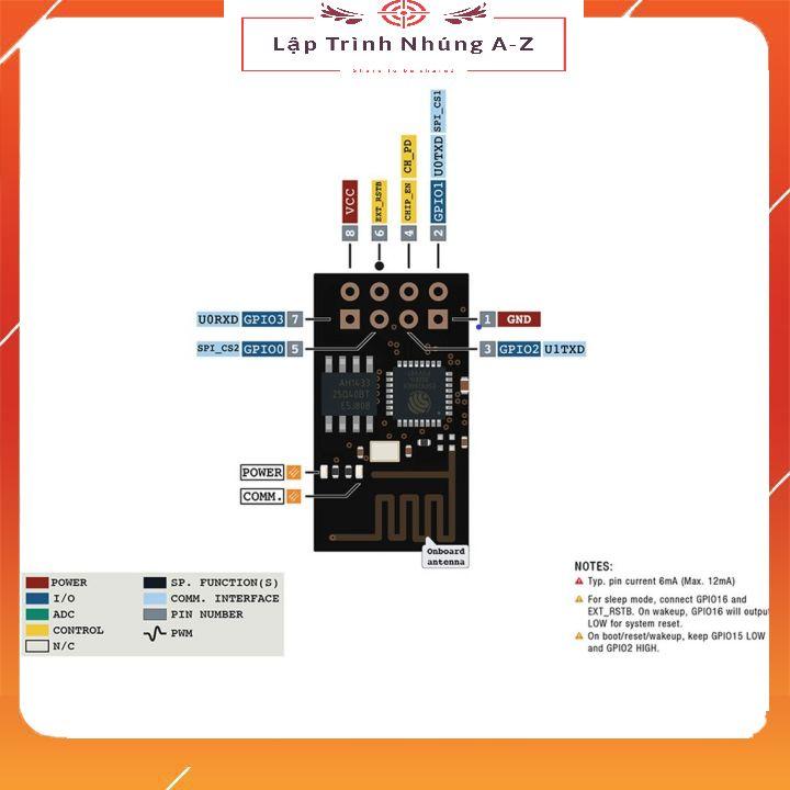 [Lập Trình Nhúng A-Z][114] Mạch Thu Phát Wifi ESP8266 ESP-01S