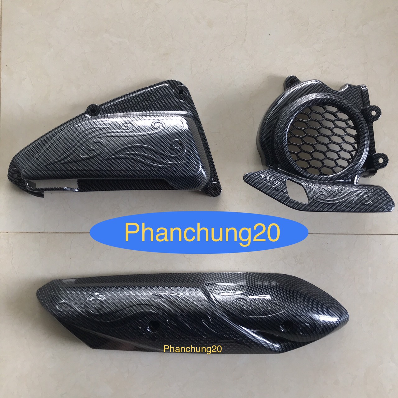 COMBO BỘ ỐP PHỤ KIỆN TRANG TRÍ DÙNG CHO XE VISION 2021 2022 2023 CACBON