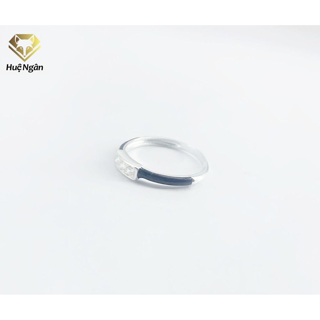 Nhẫn bạc Ý 925 Huệ Ngân -Nhẫn xinh Đính Đá RR1218