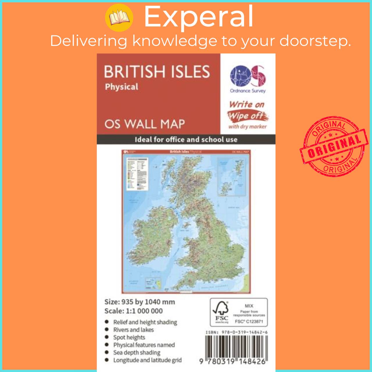 Sách - British Isles Physical by Ordnance Survey (UK edition, paperback)