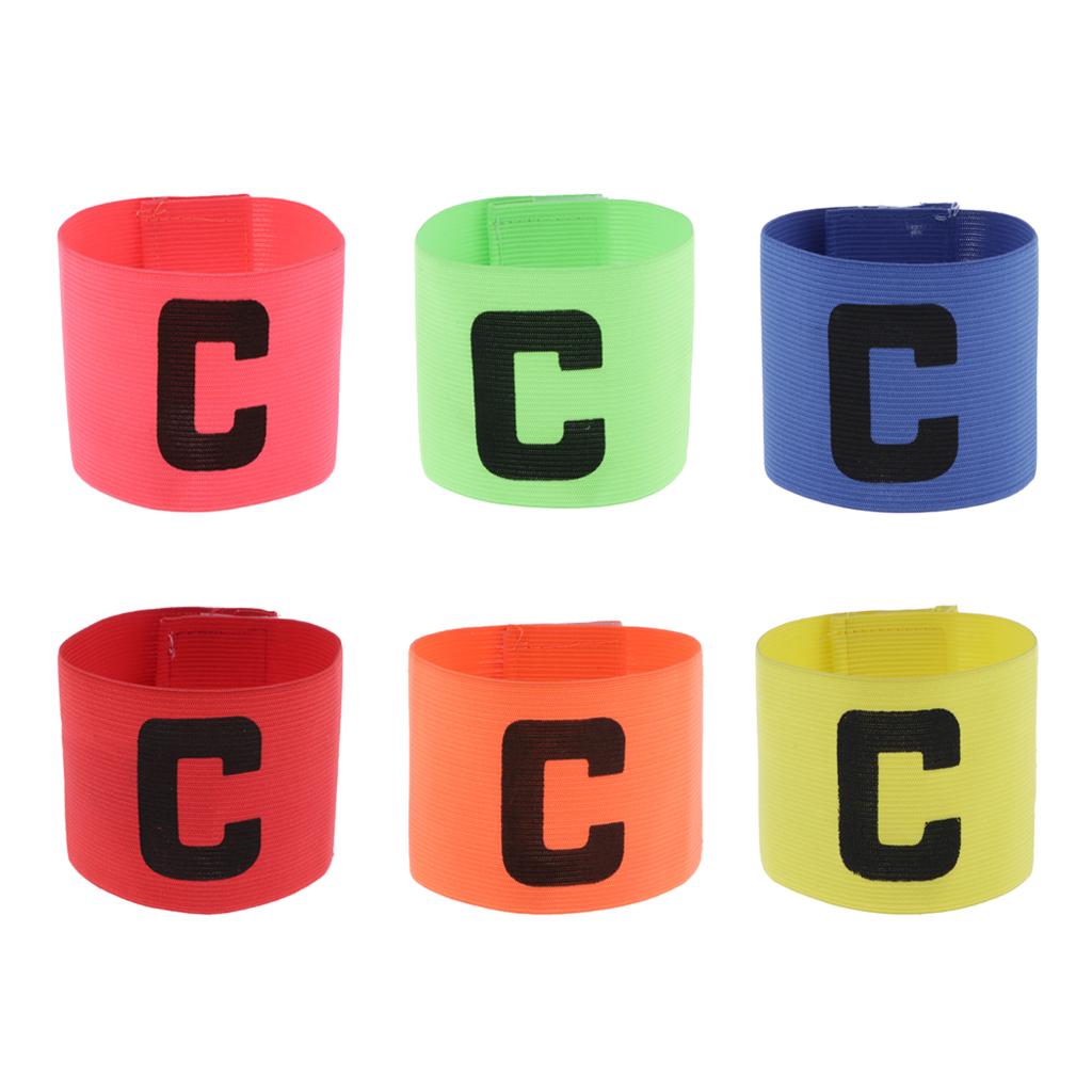 Captain Armband Football Soccer Sports Adjustable Arm Bands Fluorescent