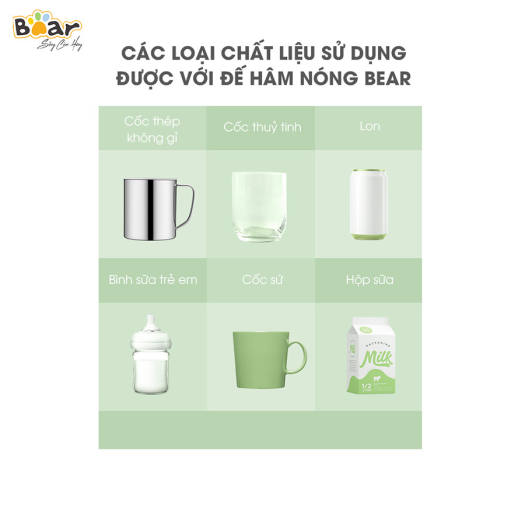 Đế làm nóng đồ uống Bear DRBD-A16B1 Kèm cốc sứ cao cấp, hàng chính hãng, bảo hành 12 tháng