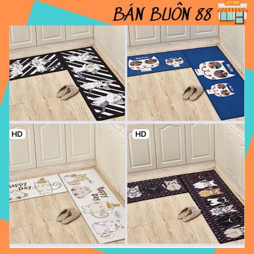 Bộ 2 Thảm Bếp Hàng Loại 1 Dày Và Mịn Thấm Hút Tốt, Mặt Đáy Chống trơn, Mặt Thảm Bali