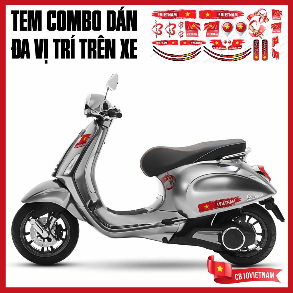 Tem Xe Máy Đa Vị Trí Chủ Đề Việt Nam | CB10VIETNAM | Decal Dán Cho Mọi Dòng Xe, Chống Nước, Chống Bay Màu