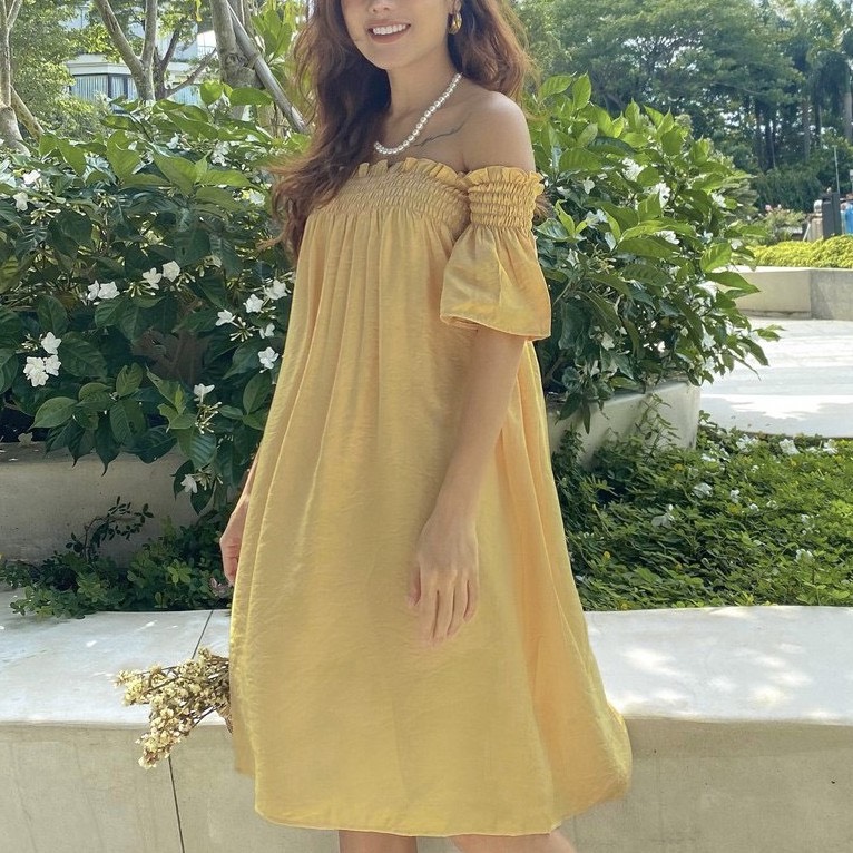 YU CHERRY | Đầm Drop Off Shoulder Dress YD135