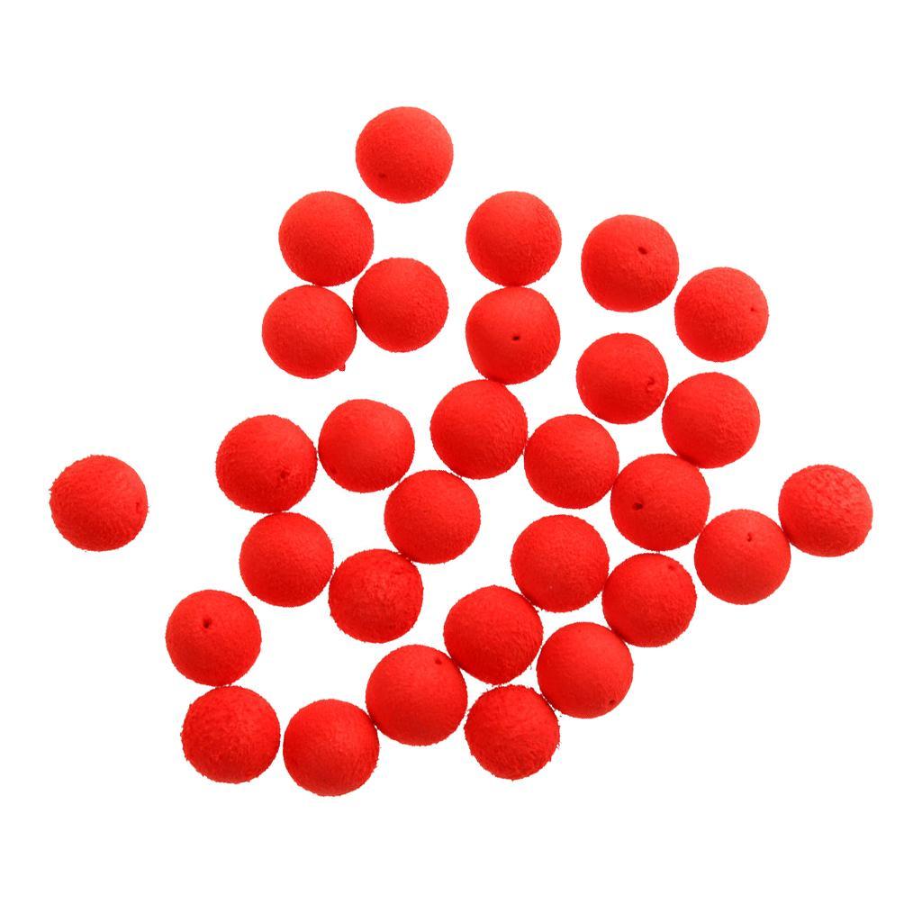 30PCS/Set Colorful Fishing Beads Assorted Soft EVA Round Bead Top Water Floating Ball Fishing Lures Baits Accessory
