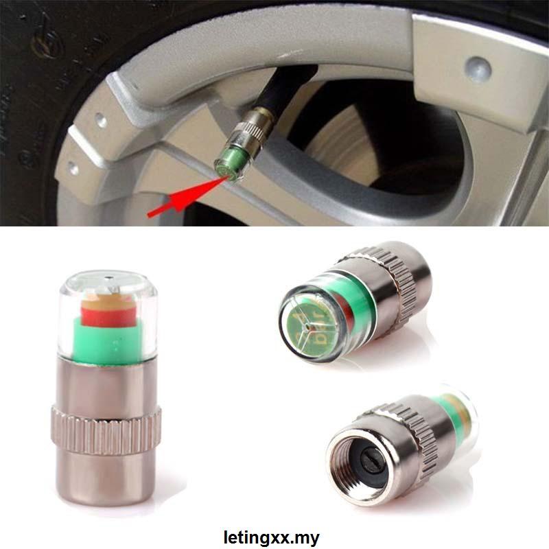 Bộ 4 Nắp Đậy Van Cảm Biến Áp Suất Lốp Xe Hơi Yasokro 2.4 Bar 34 Psi