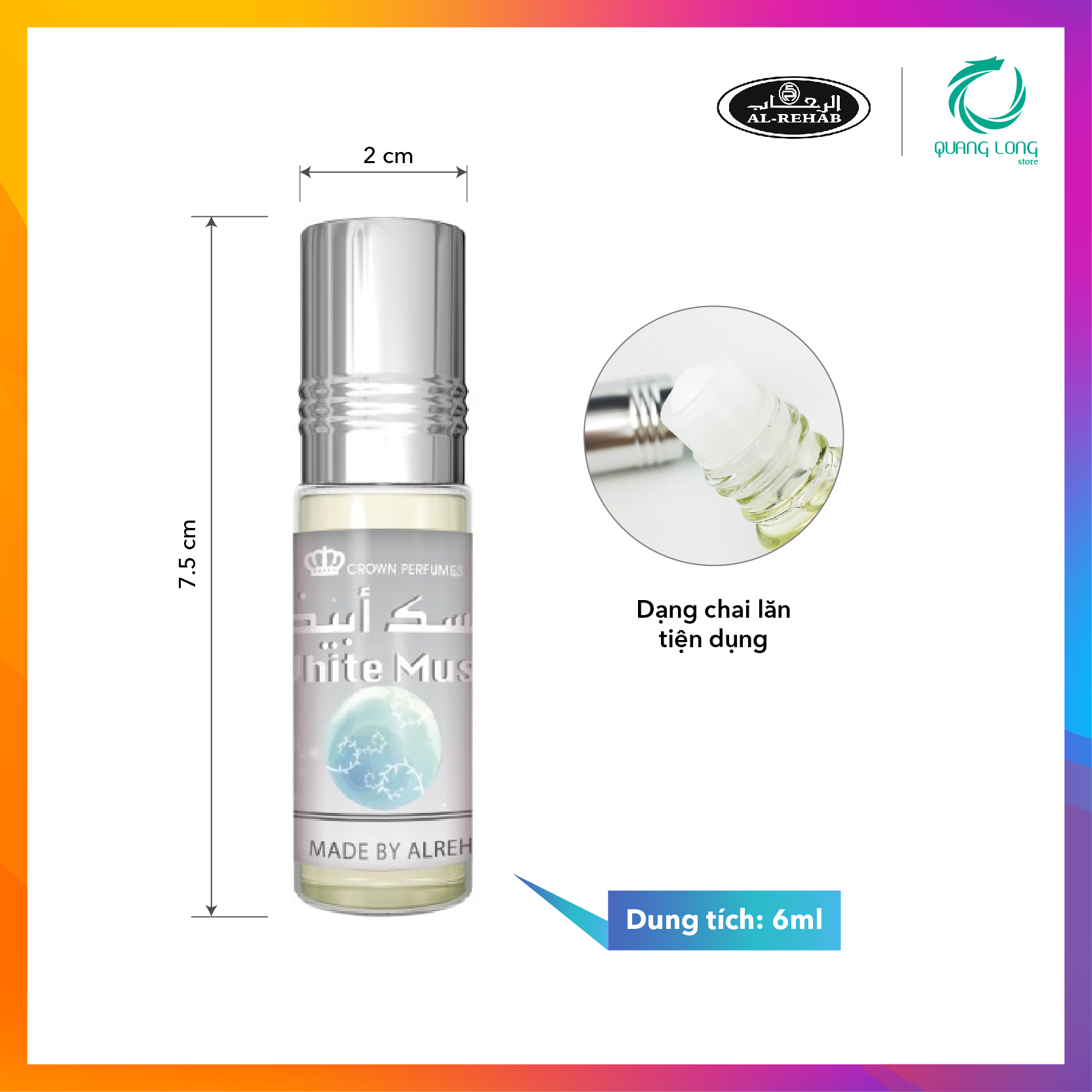 Tinh dầu nước hoa Dubai_ WHITE MUSK Al-Rehab_ UNISEX