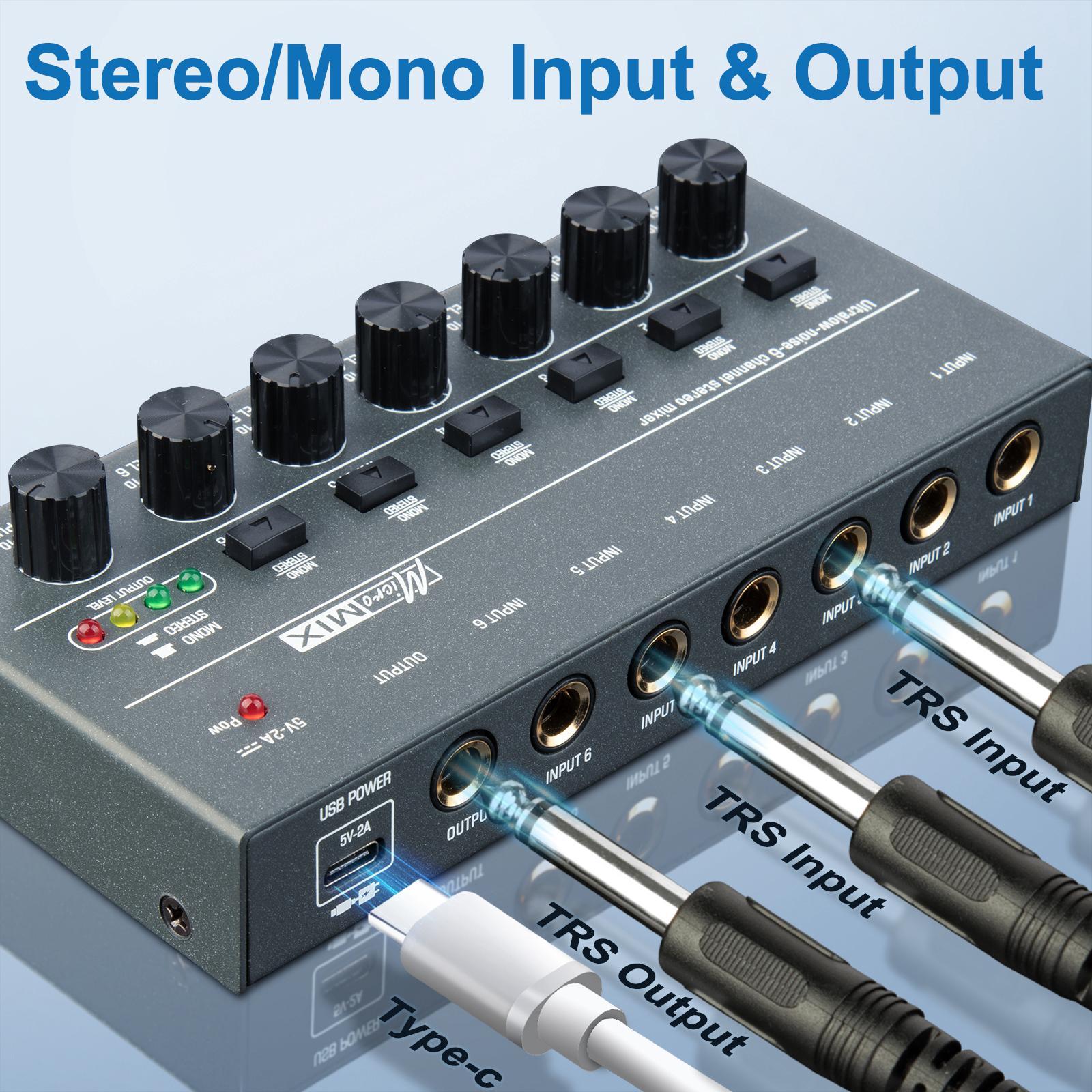 Mini Audio Mixer Audio Mixer for Club Guitars Bass Keyboards Mixer Recording