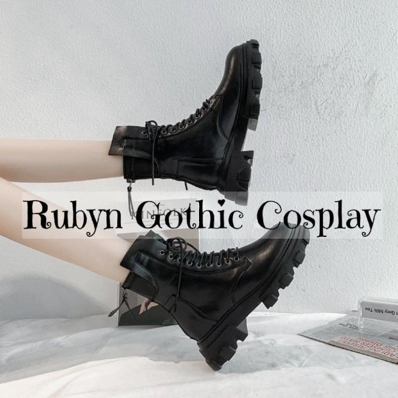 Giày Boots chiến binh khoá kéo cool ngầu độc lạ mới ( dây kéo phía sau )