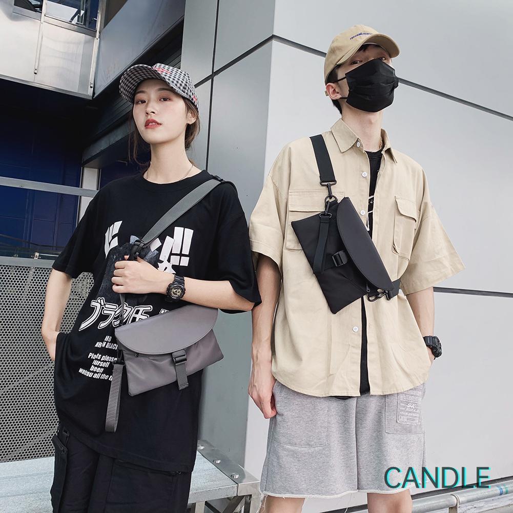 Túi Đeo Trước Ngực Chất Nylon Màu Trơn Cho Nam Và Nữ
